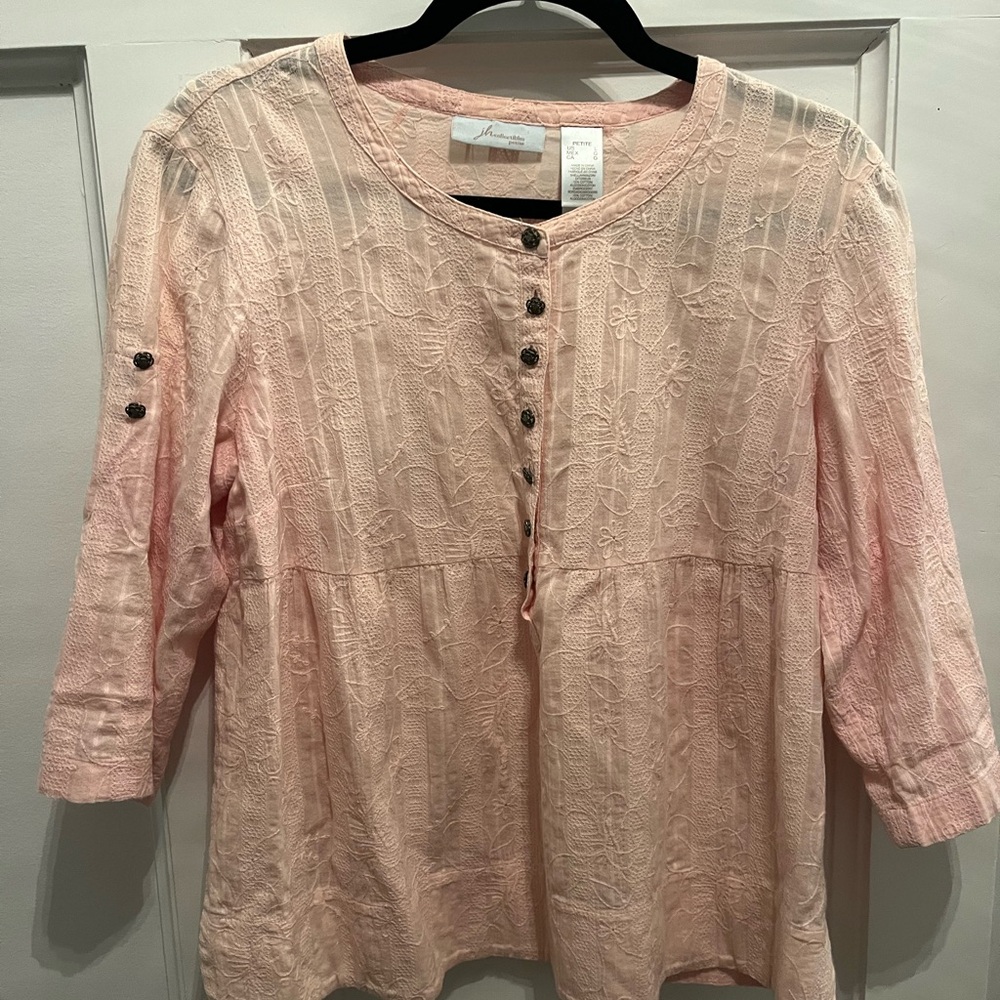 Soft peach blouse size Large petite